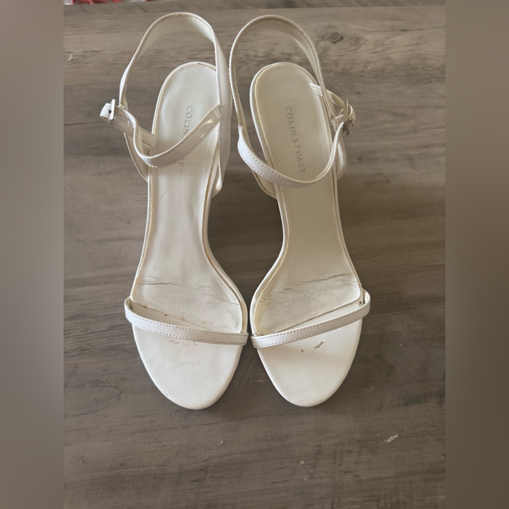 Colin Stuart Cream Strappy Heels